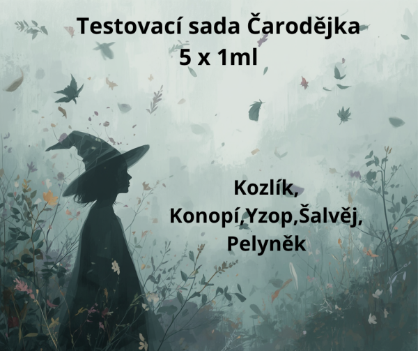 TESTOVACÍ SADA ČARODĚJKA  (Kozlík, Konopí,Yzop,Šalvěj, Pelyněk) - 5x1 ml (1)