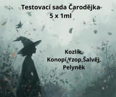 TESTOVACÍ SADA ČARODĚJKA  (Kozlík, Konopí,Yzop,Šalvěj, Pelyněk) - 5x1 ml
